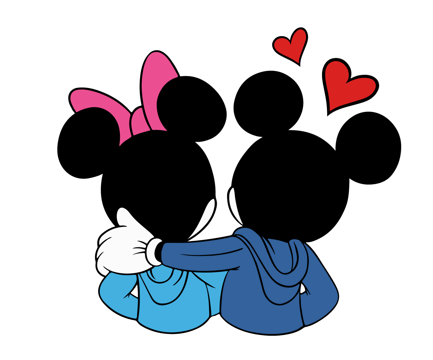 Disney Mickey And Minnie Valentine's Day Design - DTF Ready To Press