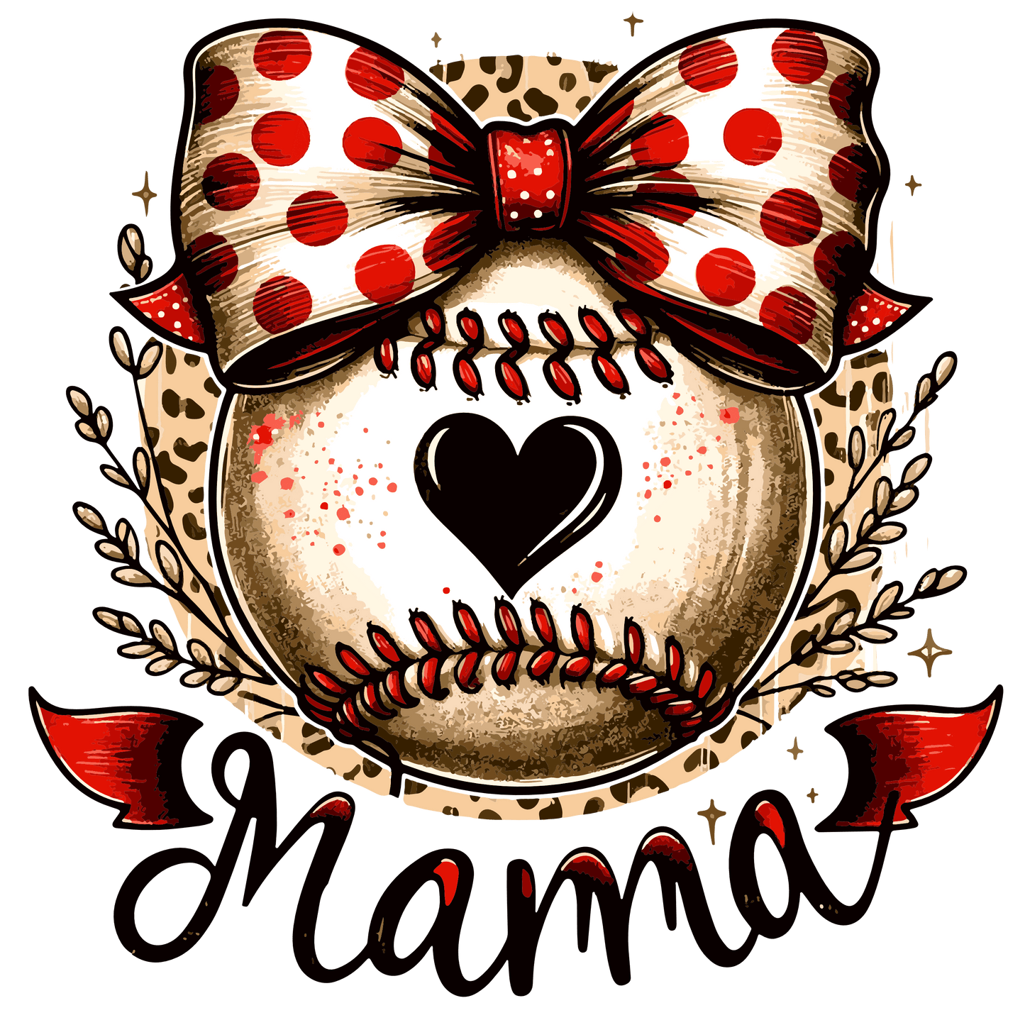 Baseball Mama Design - DTF Ready To Press