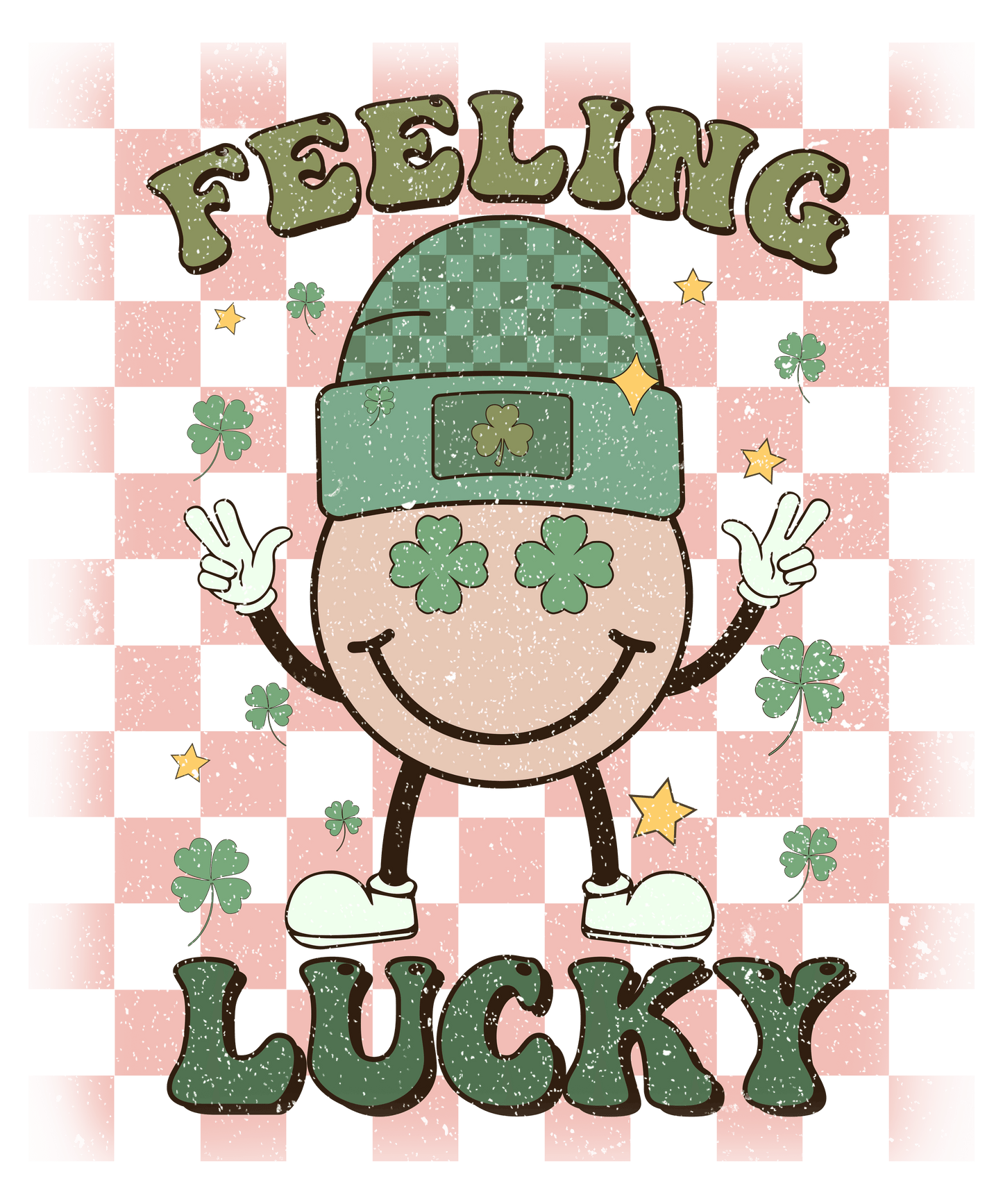 Feeling Lucky St.Patrick鈥檚 Smiley Design - DTF Ready To Press