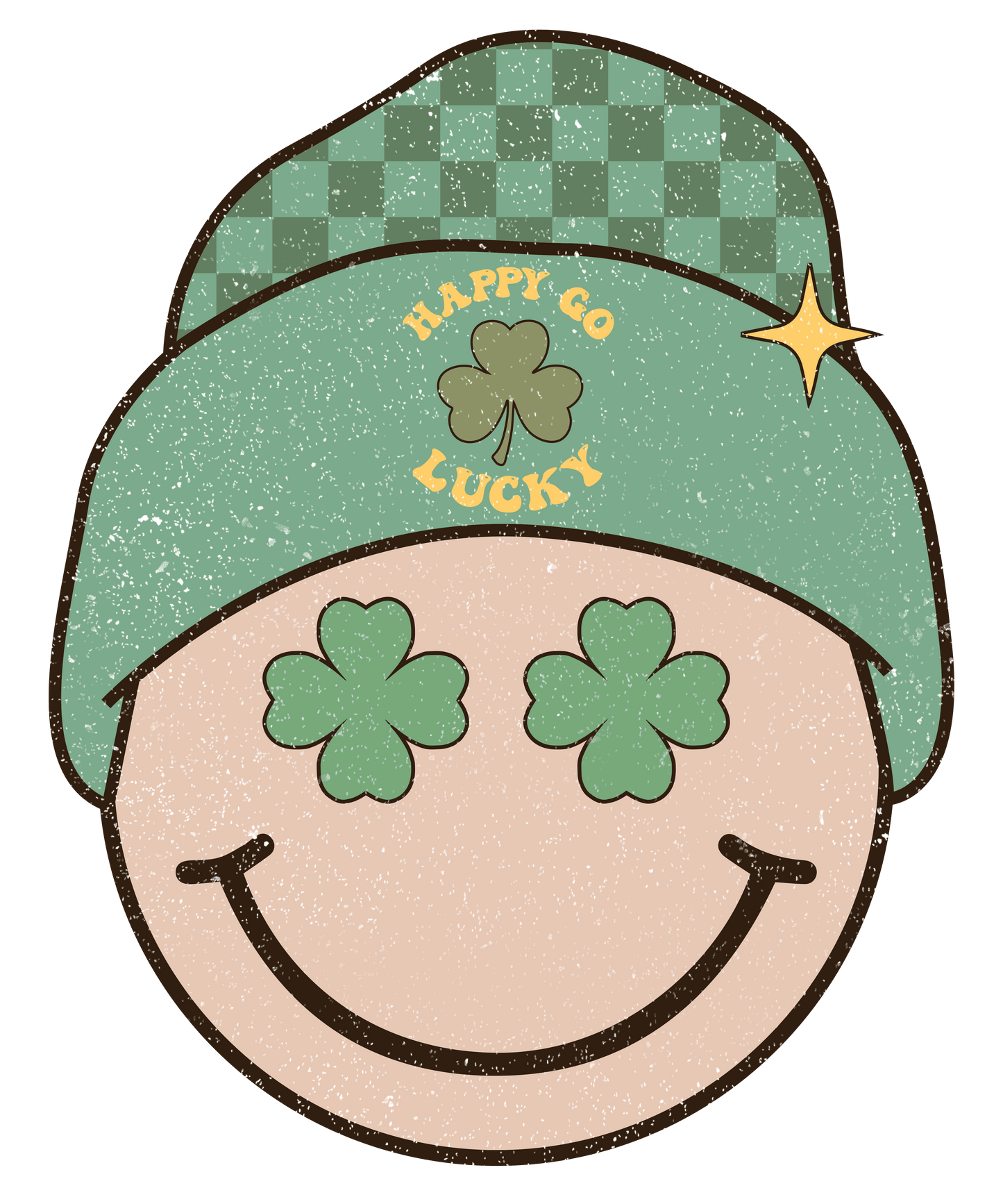 Happy Go Lucky Smile Saint Patrick's Day Design - DTF Ready To Press