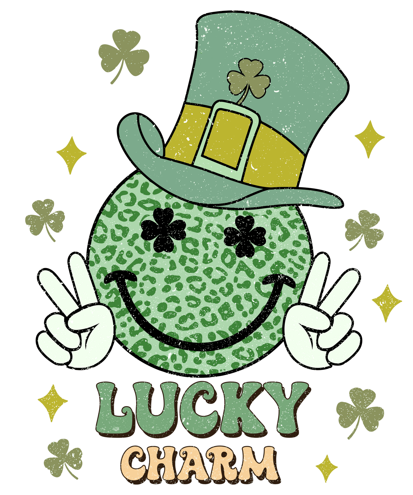 Lucky Charm Smile Saint Patrick's Day Design - DTF Ready To Press