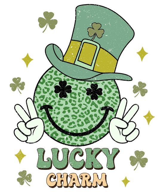 Lucky Charm Smile Saint Patrick's Day Design - DTF Ready To Press