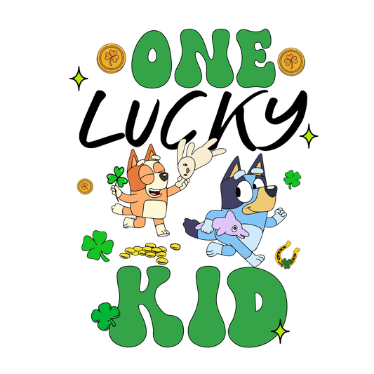 One Lucky Kid Bluey Patrick's Day - DTF Ready To Press