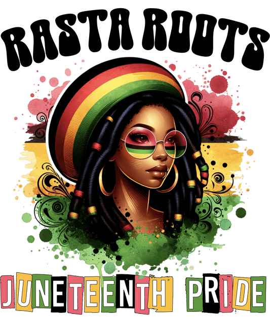 Rasta Roods Juneteenth Pride Design - DTF Ready To Press