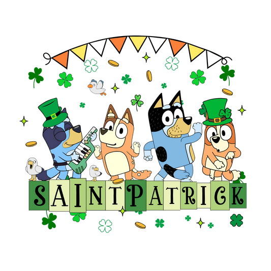 Saint Patrick's Day Bluey Friend - DTF Ready To Press