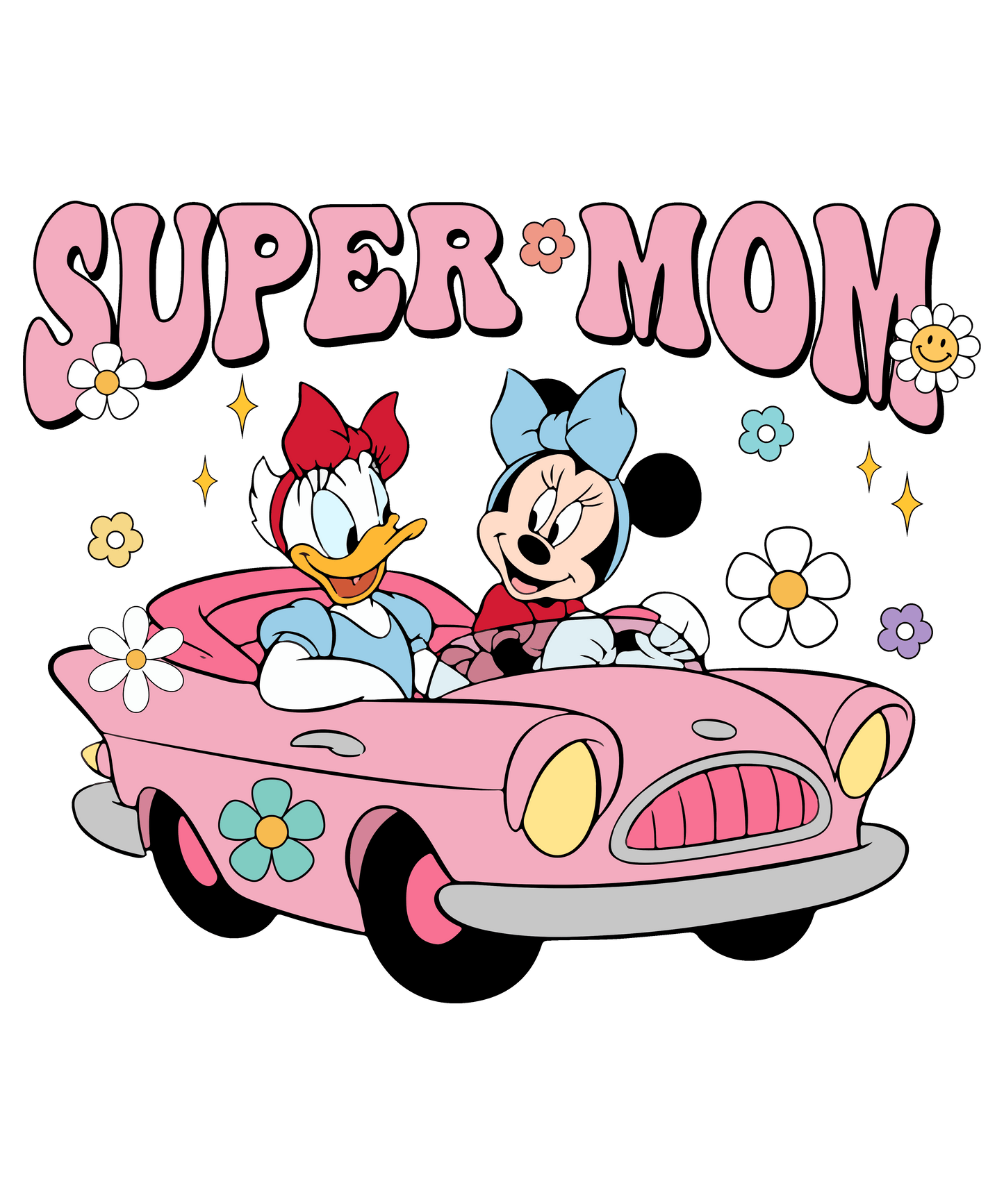 Disney Minnie Super Mom Design - DTF Ready To Press